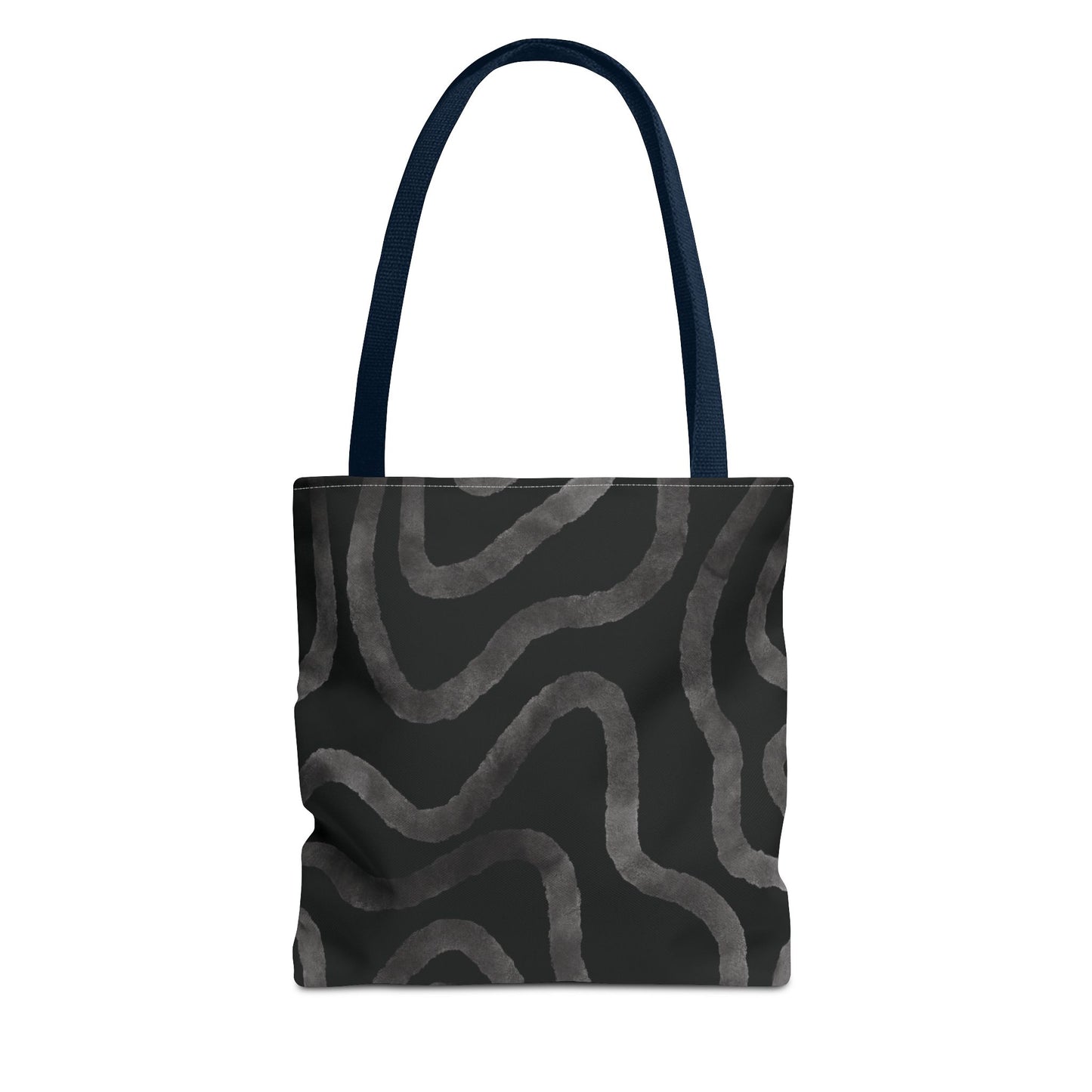 Stylish AOP Tote Bag, Black Abstract Pattern, Everyday Use, Eco-Friendly Shopping Bag, Unique Gift for Friends & Family