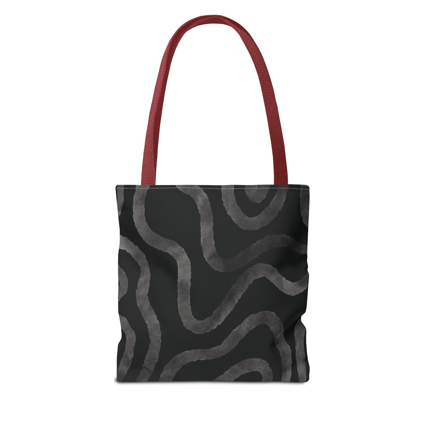 Stylish AOP Tote Bag, Black Abstract Pattern, Everyday Use, Eco-Friendly Shopping Bag, Unique Gift for Friends & Family
