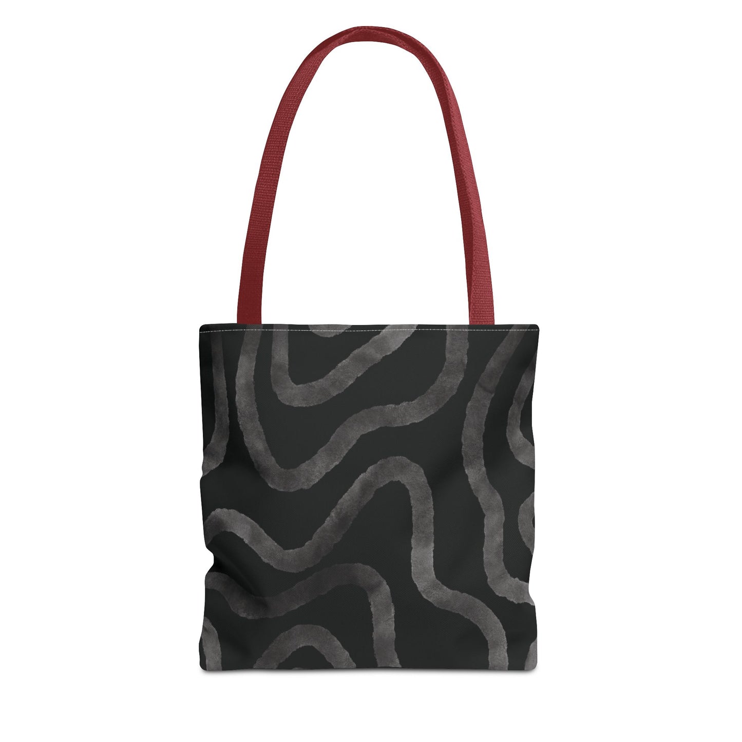 Stylish AOP Tote Bag, Black Abstract Pattern, Everyday Use, Eco-Friendly Shopping Bag, Unique Gift for Friends & Family