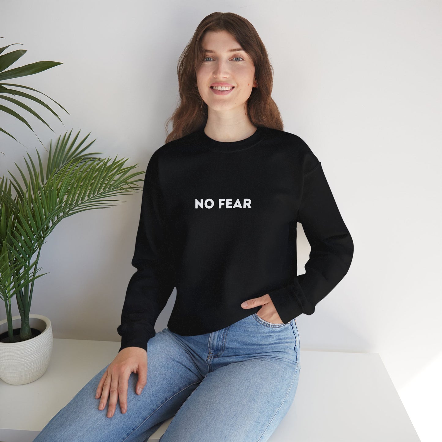 No Fear Unisex Heavy Blend™ Crewneck Sweatshirt, Casual Wear, Cozy Gift, Motivational Apparel, Fall/Winter Fashion