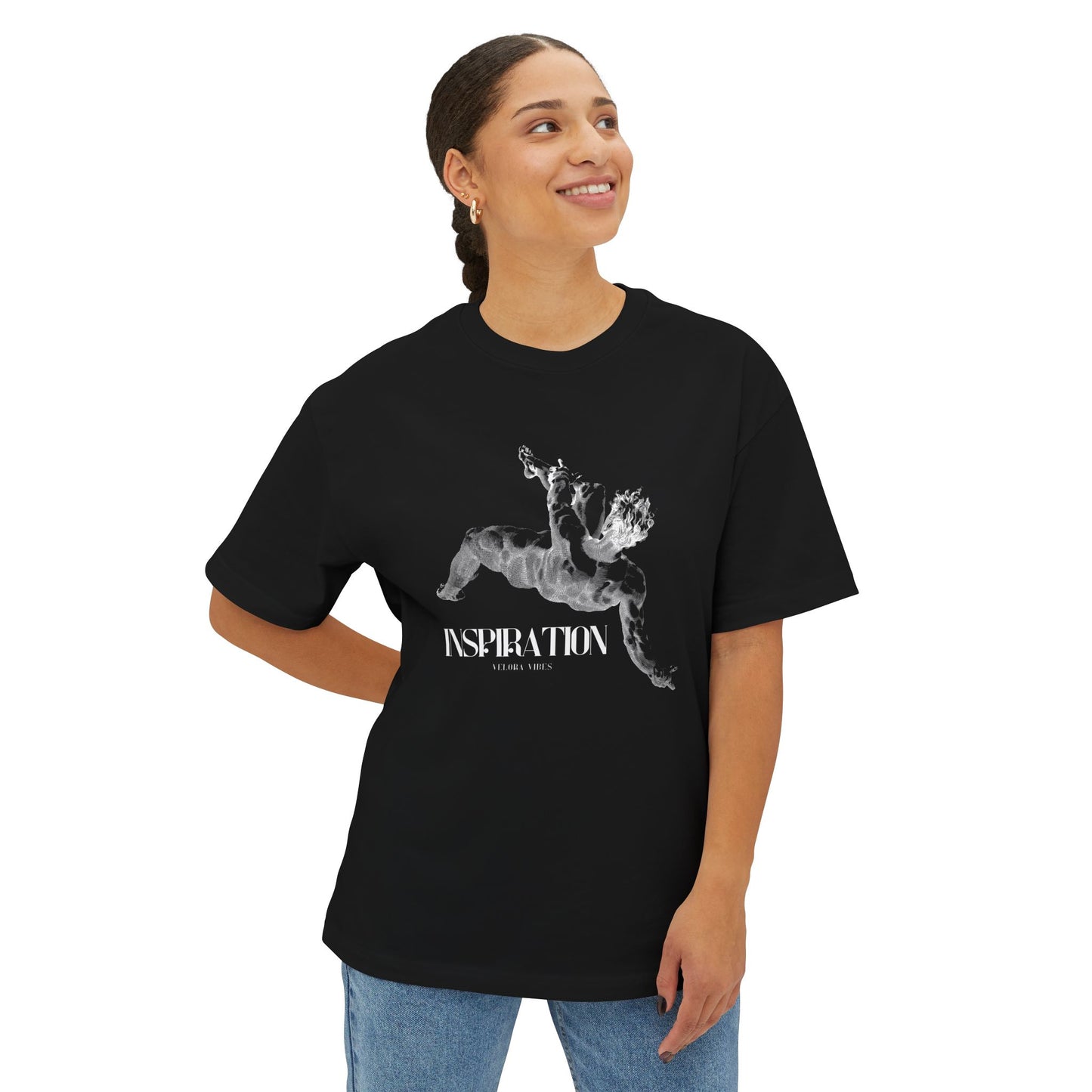 Inspiration Unisex Oversized Boxy Tee, Casual Tee, Graphic Shirt, Gift for Creatives, Motivational Clothing, Trendy Oversized Top