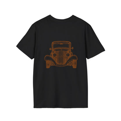 Retro Vibes Unisex Softstyle T-Shirt | Vintage Car Graphic Tee, Casual Wear, Gift for Him/Her, Perfect for Festivals, Nostalgia Clothing