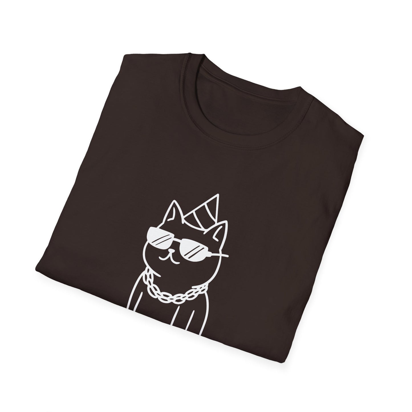 Cool Cat Graphic T-Shirt, Trendy Animal Tee, Unique Gift for Cat Lovers, Casual Everyday Wear, Perfect for Birthdays
