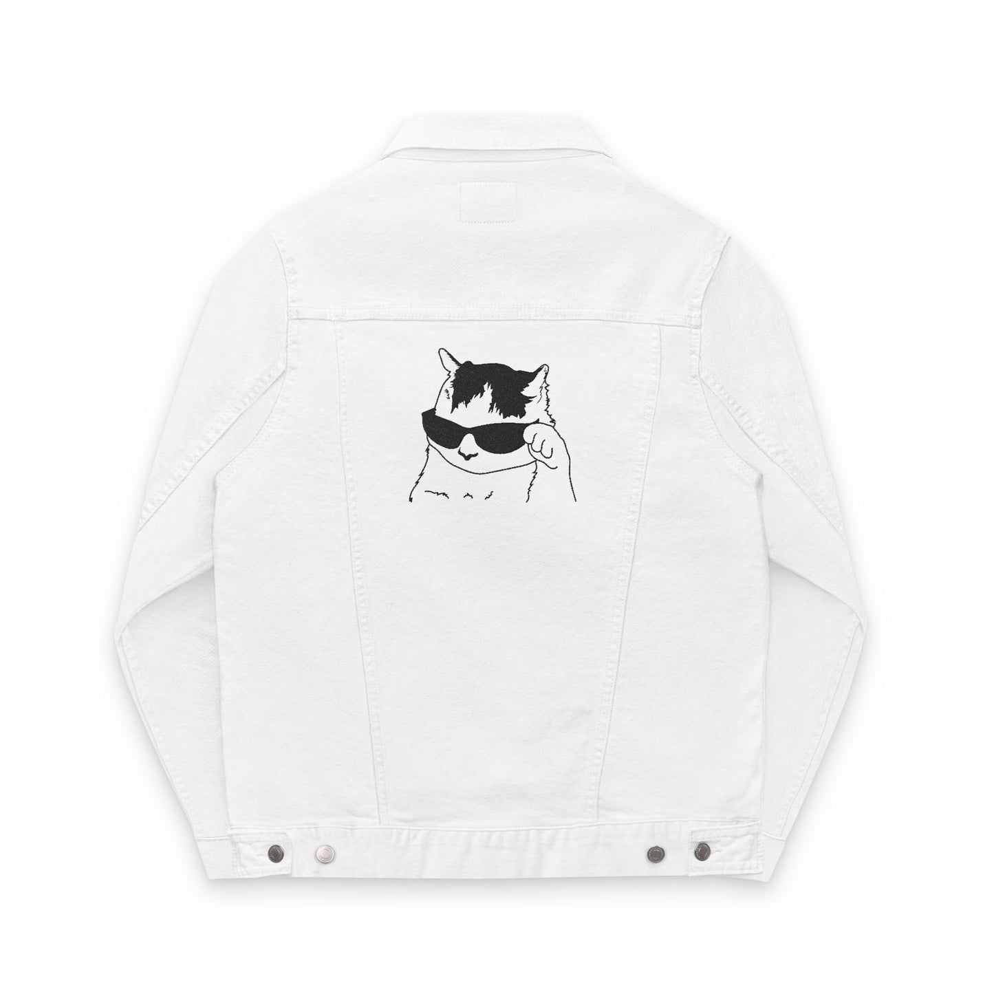 Stylish Unisex Denim Jacket with Embroidery, Trendy Cat Design Jacket, Casual Wear, Gift for Animal Lovers, Autumn Fashion