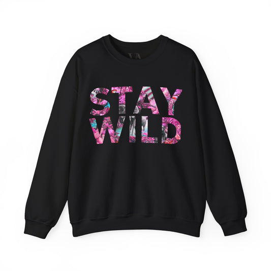 Stay Wild Crewneck Sweatshirt, Cozy Unisex Sweatshirt, Perfect Gift for Nature Lovers, Trendy Outfit for Casual Days, Ideal for Fall