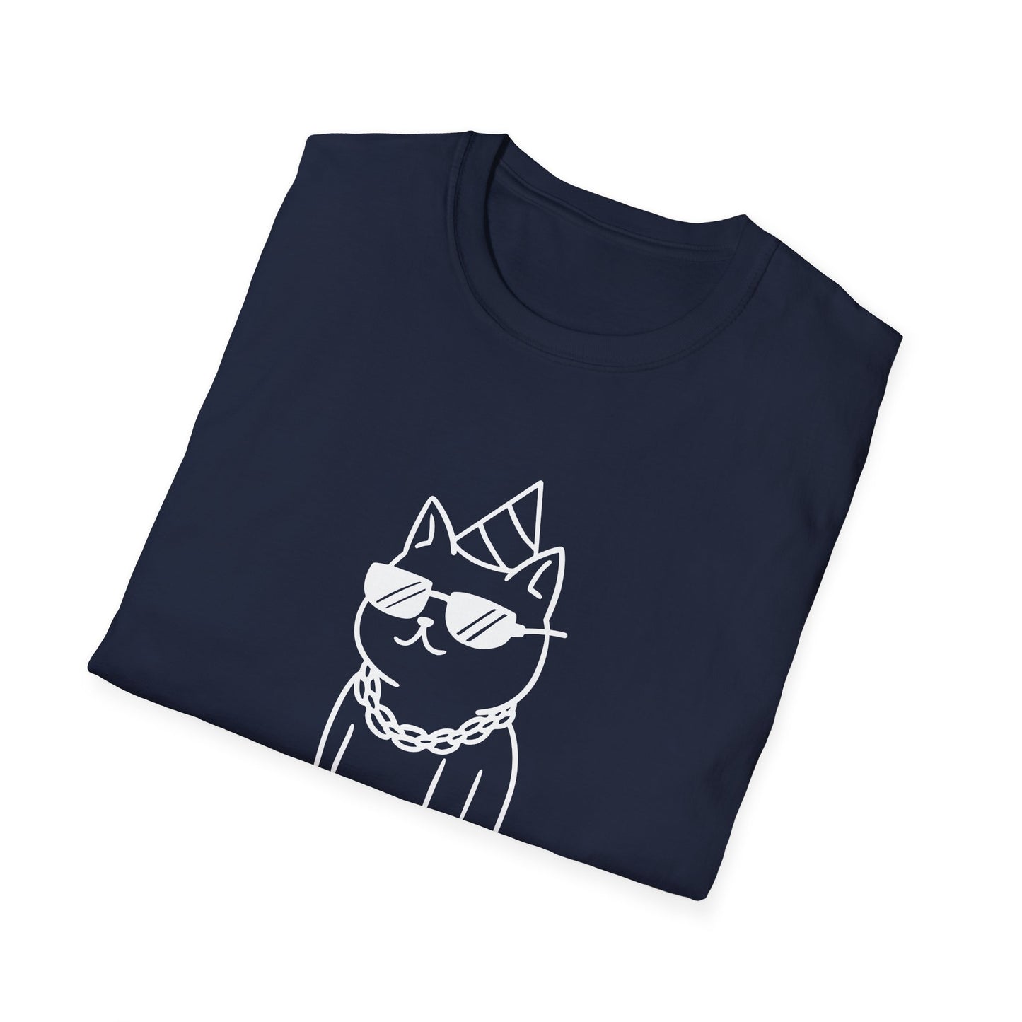 Cool Cat Graphic T-Shirt, Trendy Animal Tee, Unique Gift for Cat Lovers, Casual Everyday Wear, Perfect for Birthdays