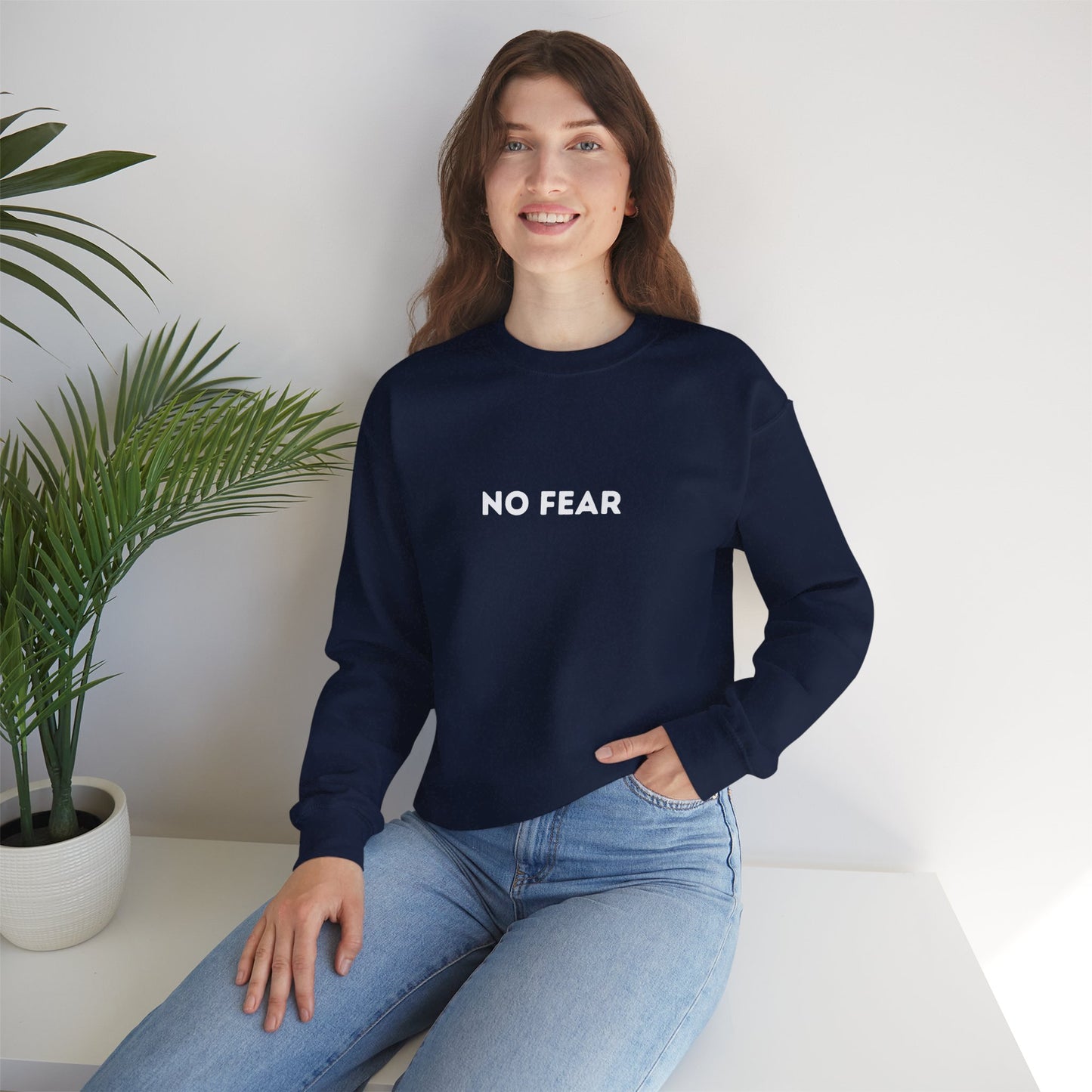 No Fear Unisex Heavy Blend™ Crewneck Sweatshirt, Casual Wear, Cozy Gift, Motivational Apparel, Fall/Winter Fashion