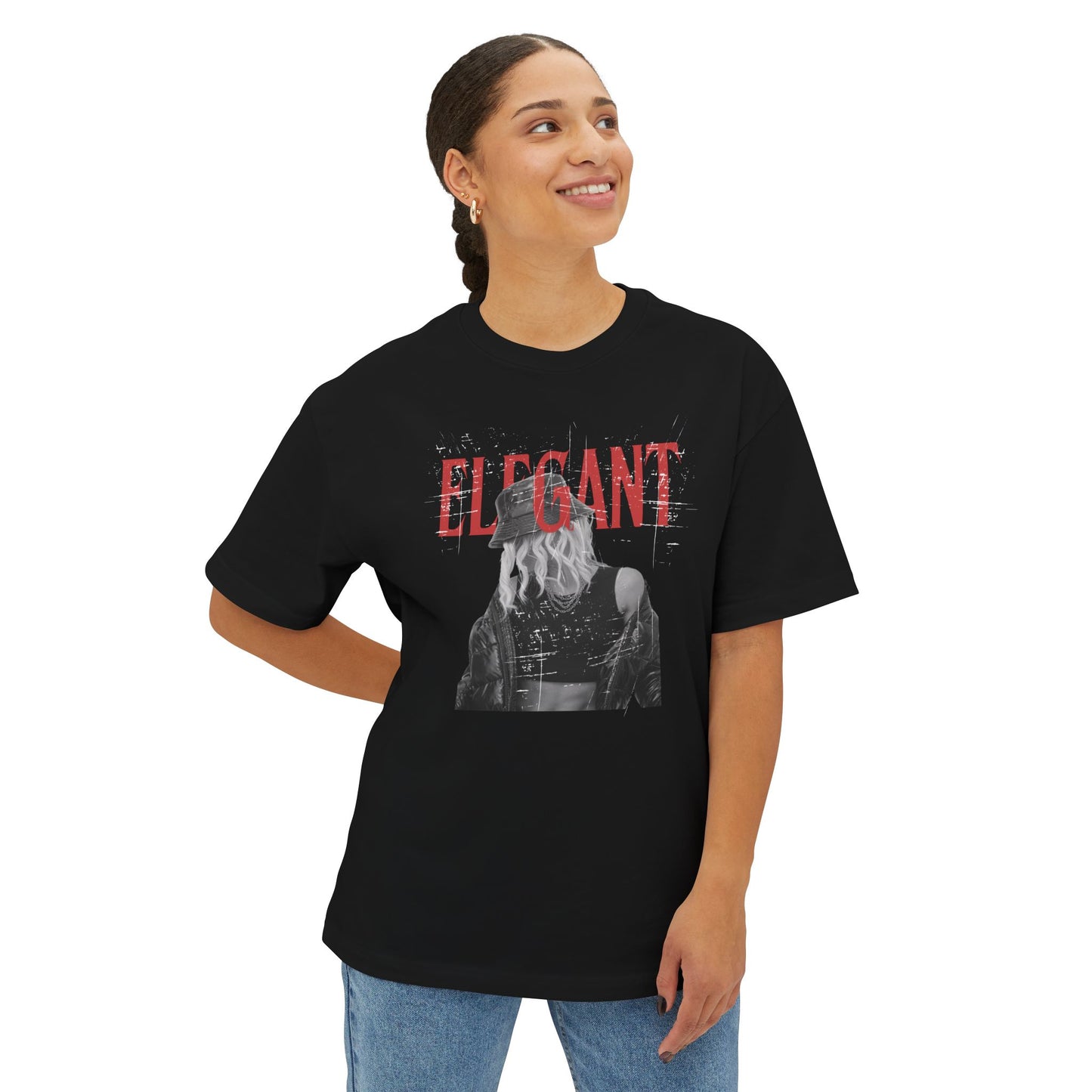 Stylish Oversized Tee featuring 'Elegant' Design, Casual Wear, Graphic Shirt, Trendy Unisex Top, Gift for Fashion Lovers, Streetwear