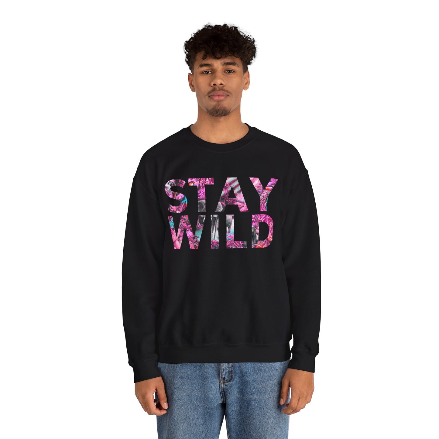 Stay Wild Crewneck Sweatshirt, Cozy Unisex Sweatshirt, Perfect Gift for Nature Lovers, Trendy Outfit for Casual Days, Ideal for Fall