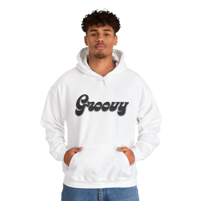 Groovy Car Hoodie - Unisex Heavy Blend Sweatshirt, Retro Vibe, Perfect for Car Lovers, Unique Gift, Casual Wear