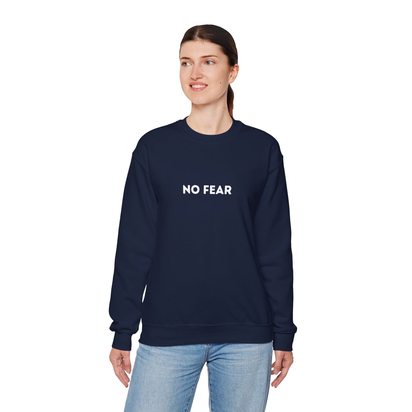 No Fear Unisex Heavy Blend™ Crewneck Sweatshirt, Casual Wear, Cozy Gift, Motivational Apparel, Fall/Winter Fashion