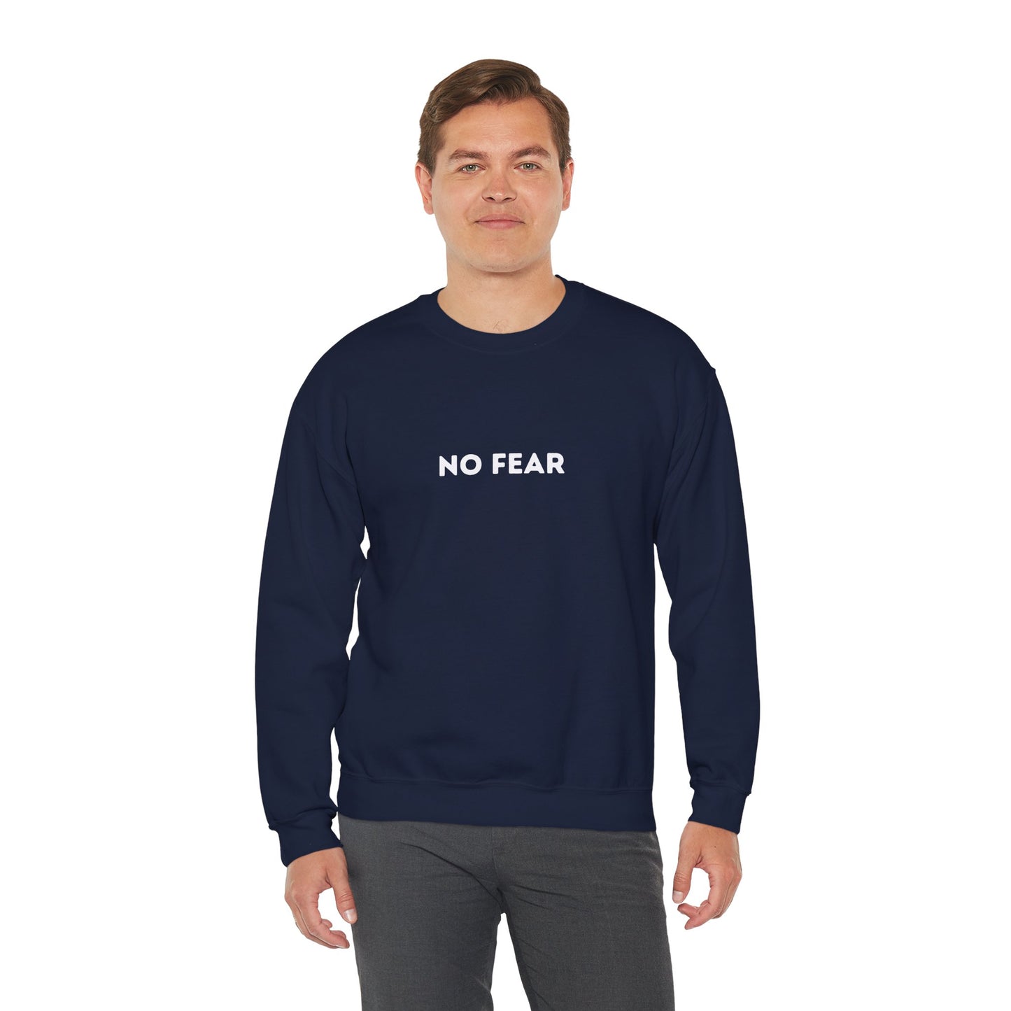 No Fear Unisex Heavy Blend™ Crewneck Sweatshirt, Casual Wear, Cozy Gift, Motivational Apparel, Fall/Winter Fashion