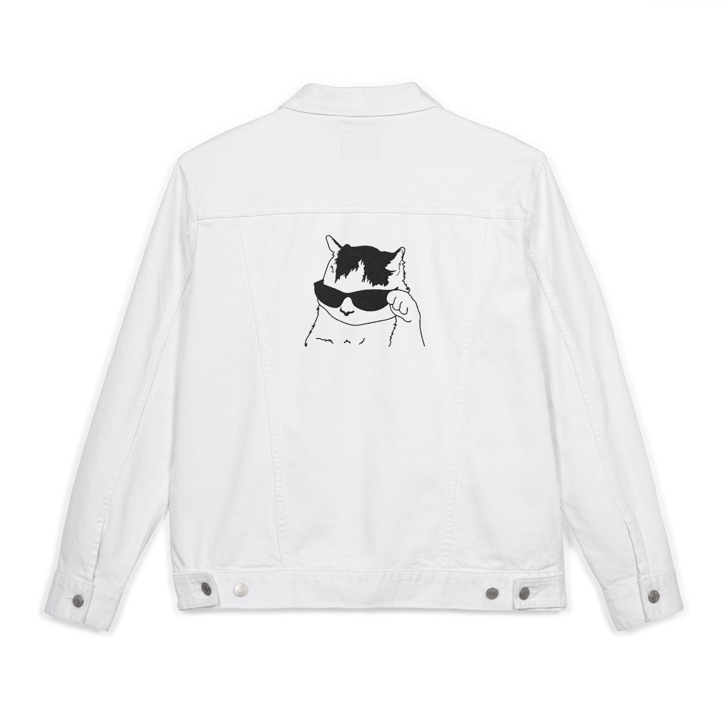 Stylish Unisex Denim Jacket with Embroidery, Trendy Cat Design Jacket, Casual Wear, Gift for Animal Lovers, Autumn Fashion
