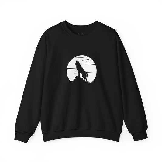 Wolf Howling Crewneck Sweatshirt, Cozy Animal Lover Gift, Pet Themed Apparel, Perfect for Fall, Unisex Sweatshirt, Nature Inspired Wear