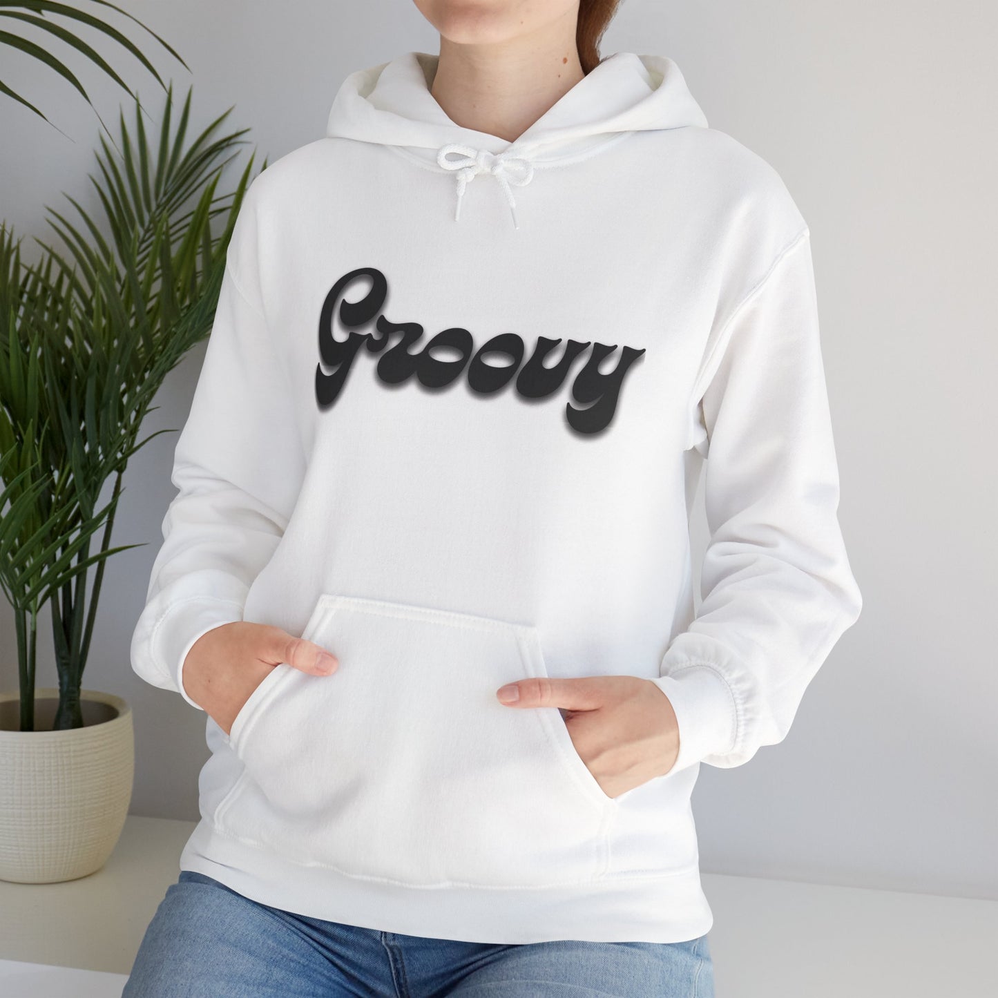 Groovy Car Hoodie - Unisex Heavy Blend Sweatshirt, Retro Vibe, Perfect for Car Lovers, Unique Gift, Casual Wear