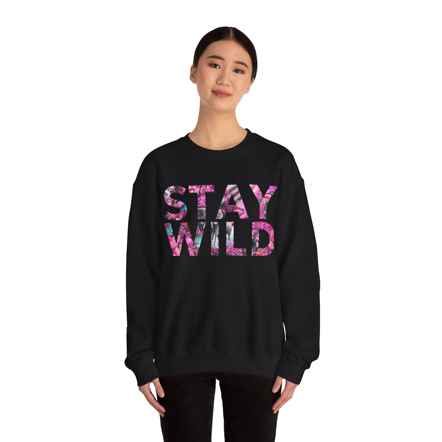 Stay Wild Crewneck Sweatshirt, Cozy Unisex Sweatshirt, Perfect Gift for Nature Lovers, Trendy Outfit for Casual Days, Ideal for Fall