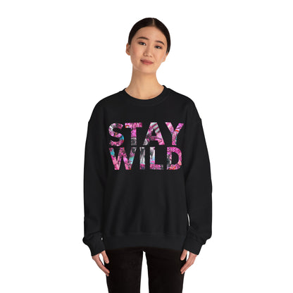 Stay Wild Crewneck Sweatshirt, Cozy Unisex Sweatshirt, Perfect Gift for Nature Lovers, Trendy Outfit for Casual Days, Ideal for Fall