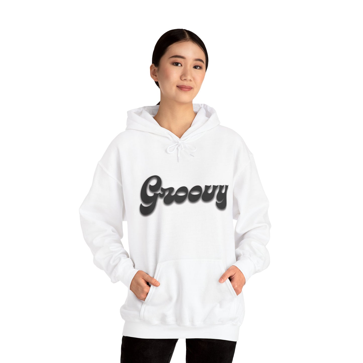 Groovy Car Hoodie - Unisex Heavy Blend Sweatshirt, Retro Vibe, Perfect for Car Lovers, Unique Gift, Casual Wear