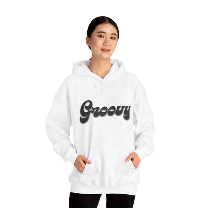 Groovy Car Hoodie - Unisex Heavy Blend Sweatshirt, Retro Vibe, Perfect for Car Lovers, Unique Gift, Casual Wear