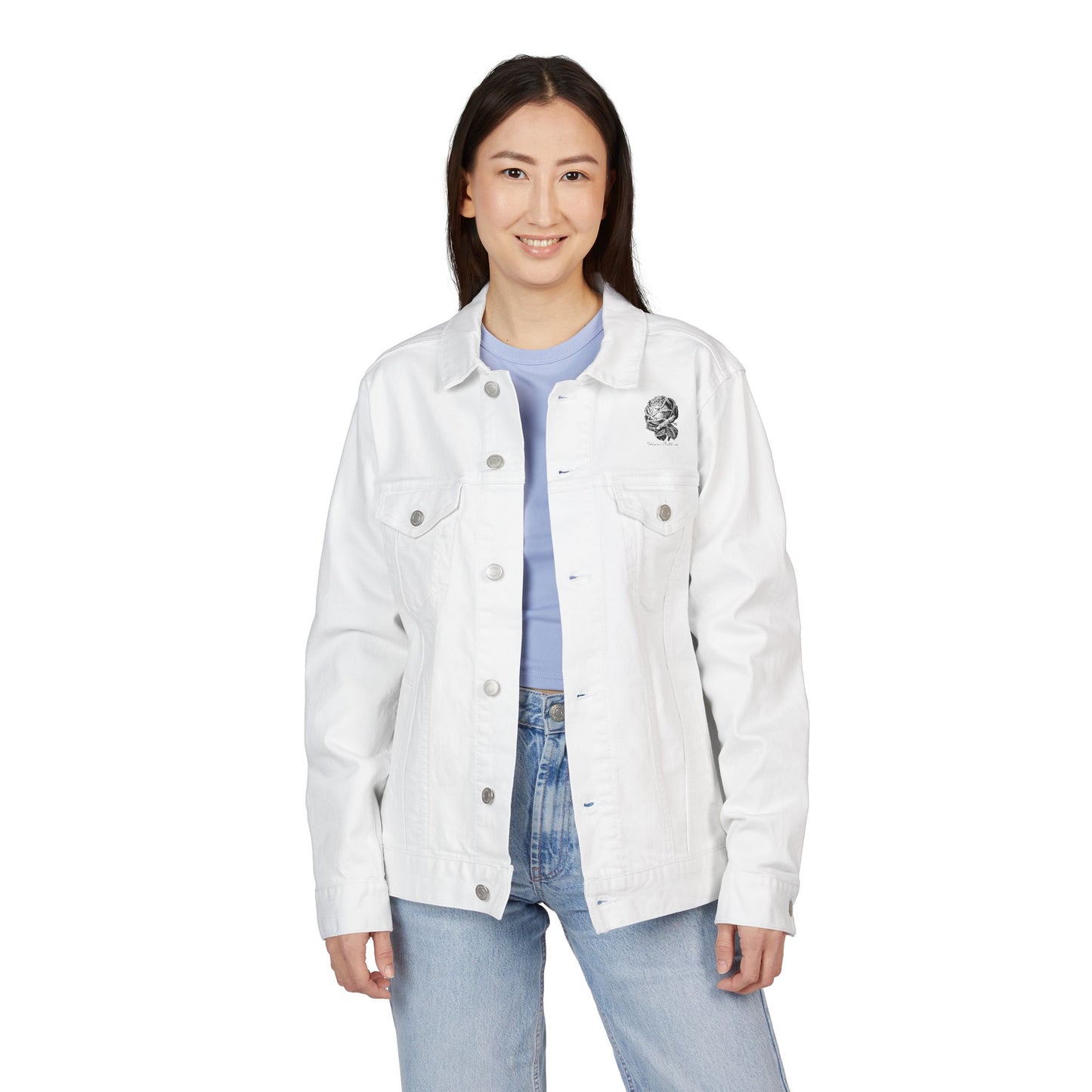 Embroidered Unisex Denim Jacket - Stylish & Versatile Outerwear for Casual Looks, Gift for Fashion Lovers, Boho Chic, Autumn Layering