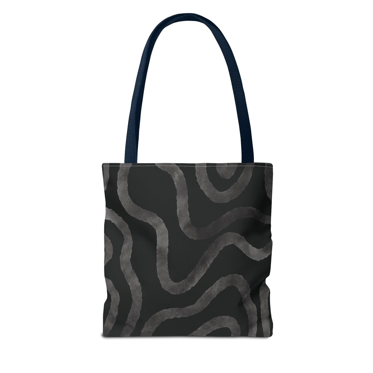 Stylish AOP Tote Bag, Black Abstract Pattern, Everyday Use, Eco-Friendly Shopping Bag, Unique Gift for Friends & Family